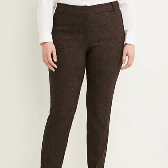 LANE BRYANT Plus Size Allie Skinny Ankle Pants Power Pockets Black Brown Paisley - Picture 1 of 14